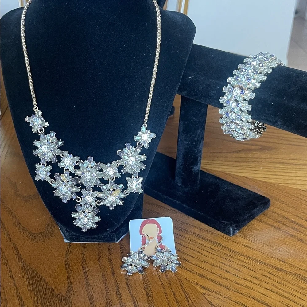 Charter Club Gold and Silver Crystal Necklace Set